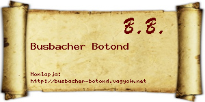 Busbacher Botond névjegykártya